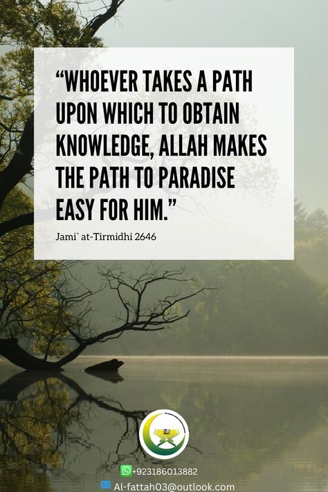 Hadith about Knowledge Seek Knowledge Quotes, Seeking Knowledge In Islam, Seeking Knowledge, Prophet Muhammad Quotes, Pinterest Quotes, Hadith Of The Day, Muhammad Quotes, Hadith Quotes, Allah Love