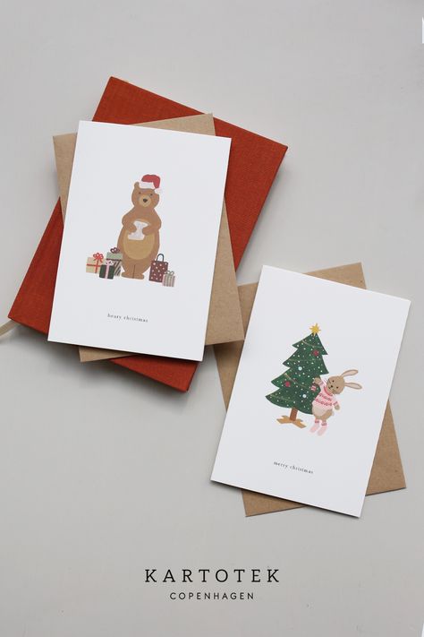 We've added two new cutes Christmas cards. Send a christmassy greeting to someone you care about. Cute Christmas Card Designs, Christmas Card For Friend, Christmas Postcard Ideas, Aesthetic Christmas Cards, Christmas Stationary, Christmas Advent Calendar Diy, Card Inspo, Christmas Card Art, Diy Advent Calendar