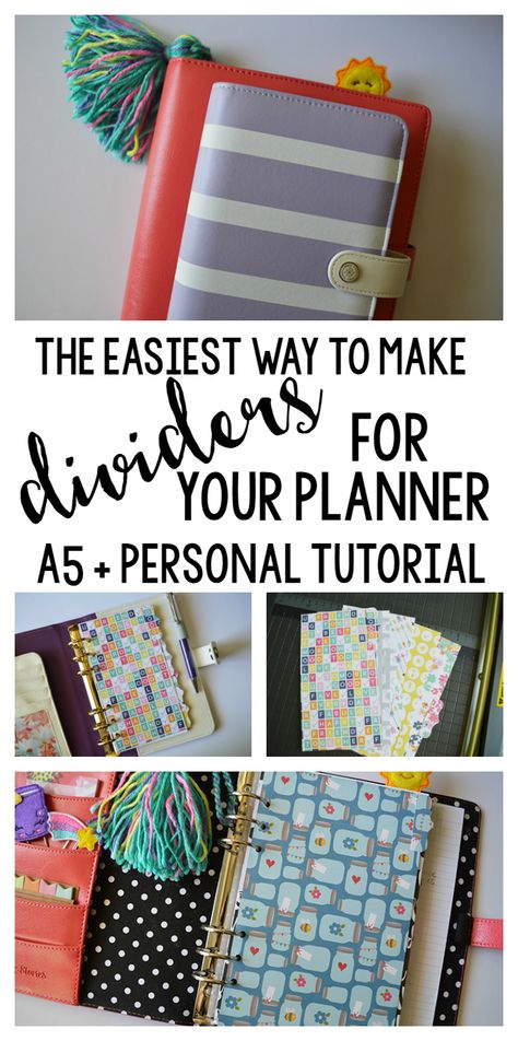 The Easiest Way to Make Planner Dividers for A5 or Personal Size- full tutorial! Make Planner, Diy Planners, Recollections Planner, Filofax Personal, Filofax A5, Planner Dividers, Pretty Planners, Planner Tips, Planner Obsessed