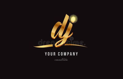 gold alphabet letter dj d j logo combination icon design stock illustration D J Logo, Logo Combination, J Logo, Dj Logo, Logo Letters, Dj Music, Business Illustration, Letter Logo, Lettering Alphabet