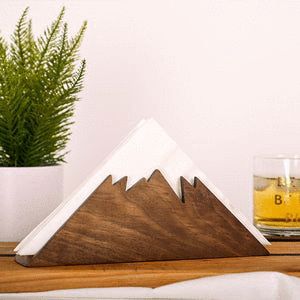 Wooden Mountain Napkin Holders – Calluna & Co. Wood Napkin Holder, Small Woodworking Projects, Diy Wooden Projects, Wood Shop Projects, Free Woodworking Plans, Scrap Wood Projects, Napkin Holders, Beginner Woodworking Projects, Wooden Projects