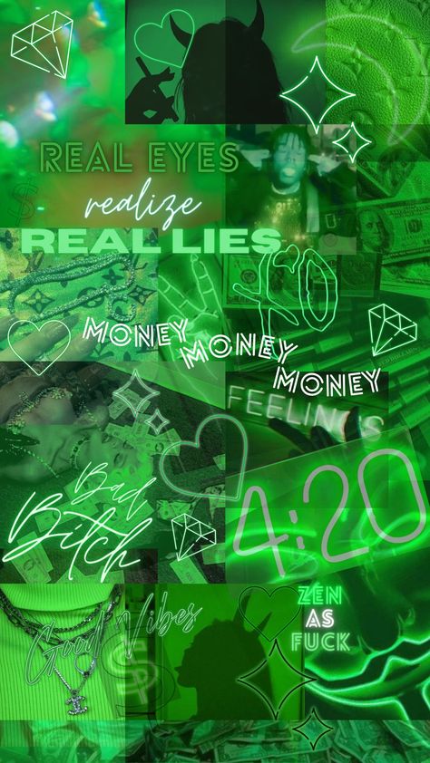 Green baddie aesthetic phone wallpaper Green Aries Aesthetic, Neon Green Background Aesthetic, Green Money Wallpaper, Green Baddie Aesthetic Wallpaper, Money Green Aesthetic, Green Money Aesthetic, 2000s Baddie Aesthetic, Money Aesthetic Green, Green Neon Wallpaper