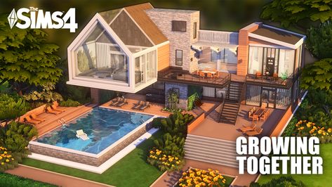 Sims 4 Growing Together, Growing Together, Modern Mansion, Sims 4 Build, Sims 4 Houses, Sims House, Grow Together, Sims 4 Cc, Sims 4 Custom Content