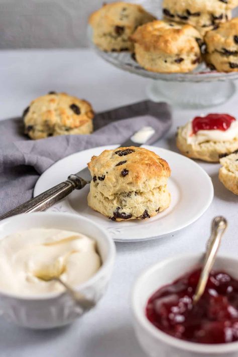 Make classic Raisin Scones with just 5 simple ingredients in 25 minutes. A great way to turn pantry staples into a tasty recipe that the whole family will love for dessert, breakfast, or a snack. Raisin Scones Recipe Easy, Raisin Scones Recipe, Irish Scones Recipe, Classic Scones Recipe, Irish Scones, Raisin Scones, Drop Scones, Raisin Recipes, Fruit Scones