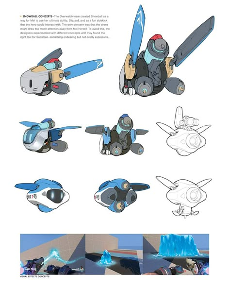 Mei Snowball Concept Art - Overwatch Art Gallery 귀여운 음식 그림, Drones Concept, Drone Design, Cool Robots, Arte Robot, Spaceship Concept, Spaceship Design, Game Concept Art, Robot Design