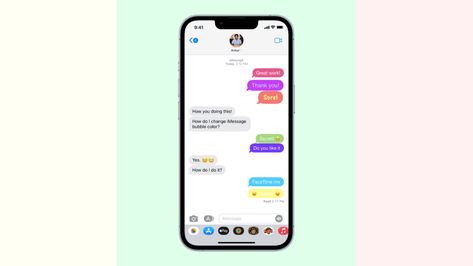 How to change SMS and iMessage text bubble colors Imessage Texts Aesthetic, Iphone Text Bubble, Imessage Bubble, Bubble App, Imessage Text, Iphone Texts, Text Bubble, Iphone Tips, Sms Text