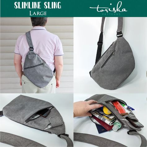 Sewing Pattern Sling Bag, Man Bag Pattern Free Sewing, Banana Bag Pattern Free, Diy Sling Bag Pattern Free, Free Sling Bag Patterns To Sew, Sling Bags Women Diy, Diy Sling Bag Pattern, Sling Bag Pattern Free, Sling Bag Sewing Pattern