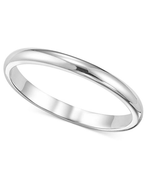 Women's Macy's Women's Ring, 2mm Platinum Wedding Band - Metallic - Rings A simple statement of everlasting love. This women's wedding band shines in smooth platinum. Band width: 2mm. A plating of rhodium is applied to white gold to improve its shine and luster. The plating will wear off and can be reapplied by a jeweler as needed. Rhodium is a member of the platinum family. Custom ring sizing is not available for this item. Platinum Wedding Band Womens, Simple Beach Wedding, Wedding Bands For Women, Platinum Wedding Band, Platinum Wedding Rings, Silver Wedding Bands, Platinum Wedding, Womens Wedding Bands, Platinum Ring