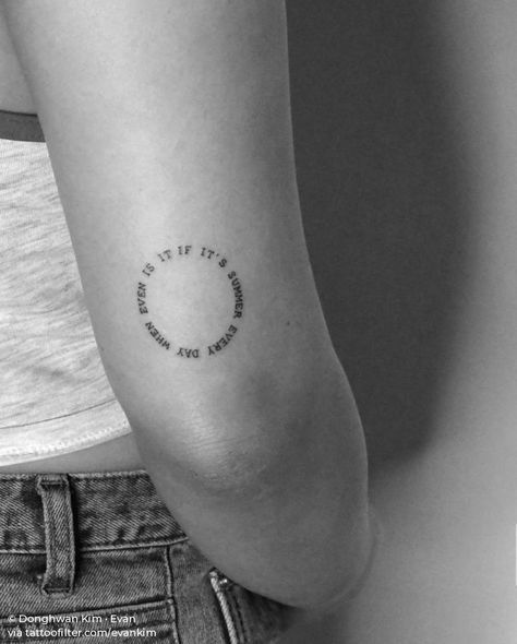 Circular Tattoo, Round Tattoo, Literary Tattoos, Ankle Tattoo Small, Circle Tattoos, Circle Tattoo, Triangle Tattoos, Text Tattoo, Friendship Tattoos