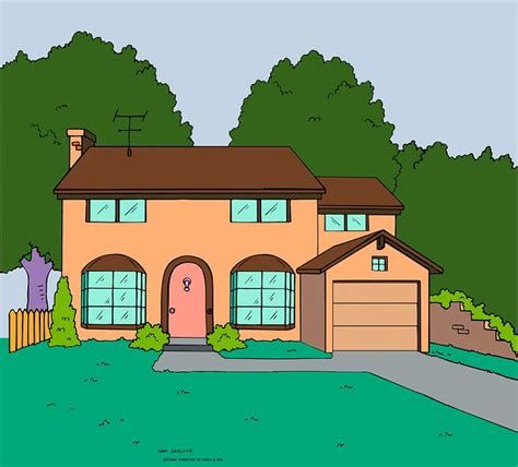 Simpsons House, Cartoon Houses, Simpsons Party, 90s House, Carnival Cruises, Simpsons Gift, House Dimensions, Comic Book Layout, House Cartoon