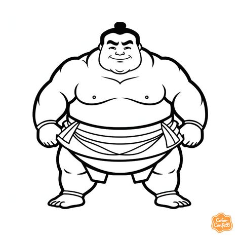 illustration of Exciting sumo wrestling coloring Sumo Wrestler Drawing, Wrestler Drawing, Mandala Turtle, Sumo Wrestler, Children Books, Fantasy Fairy, Traditional Japanese, Free Kids, Coloring Pages For Kids