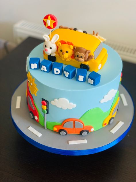 Wheels On The Bus Birthday Cake, Wheels On The Bus Birthday Party Cake, Cocomelon Bus Cake, Wheels On The Bus Cake, Cocomelon Bus, Bus Cake, Cars Theme Cake, Bus Party, Second Birthday Cakes