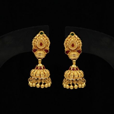 Indian Style Wedding, Earrings Jhumka, Gold Earrings For Kids, Bali Design, Unique Gold Jewelry Designs, Gold Costume Jewelry, Gold Jhumka, Gold Earrings Indian, Gold Jhumka Earrings