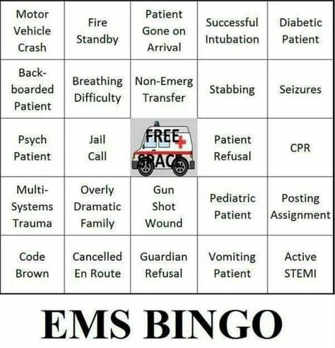 Ems bingo Emt Party Games, Emt Jokes, Emt Party Ideas, Ems Week Ideas, Ems Humor Emt, Ems Memes, Medische Humor, Emt Quote, Emt Training