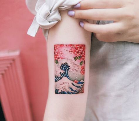 Beautiful Body Art By Tattoo Artist Sion Kwak (30 Pics) 42 Tattoo, Korean Tattoos, Pretty Hand Tattoos, Shape Tattoo, Fusion Ink, Muster Tattoos, Delicate Tattoo, Cherry Blossom Tattoo, Blossom Tattoo