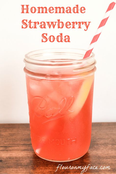 Soda Making at Home--ok Strawberry simple syrup--amazing....try cranberry?.....use to flavor plain water? Strawberry Soda Drink, Strawberry Soda Recipe, Homemade Soda Syrup, Soda Stream Recipes, Soda Syrup, Strawberry Soda, Homemade Soda, Plain Water, Soda Recipe