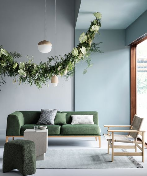 Olive Living Rooms, Crown Paints, Paint Trends, Trending Paint Colors, 카페 인테리어 디자인, Living Room Trends, Space Interiors, Interior Paint Colors, Design Living Room