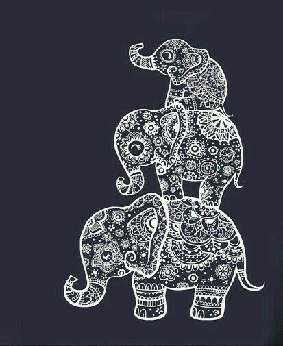 Elephant Tattoo Design, Mandala Elephant, Doodle Design, Elephant Drawing, Doodle Art Drawing, Mandala Art Lesson, Elephant Tattoo, Elephant Tattoos, Pola Sulam