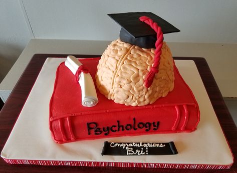 Psychology Brain Graduation Cake - Adrienne & Co. Bakery Psychology Graduation Cakes, Psychology Cake Graduation, Graduation Cake Psychology, Psychology Cake Ideas, Psychology Graduation Party Ideas, Psychology Party Ideas, Psychology Cake, Psychology Graduation Pictures, Psychology Graduation