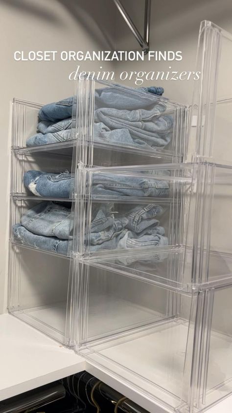 Closet organization finds 💗 Linked on my LTK! in 2022 | Small closet organization, Easy closet organization, Closet organization Maximize Vertical Closet Space, Clothes Storage Small Bedroom, Denim Storage Ideas, Organize Closet Clothes, How To Organize A Small Closet, Small Room Clothes Storage, Closet Shoe Organization, Bedroom Closet Organization Ideas, Cleaning Bedroom