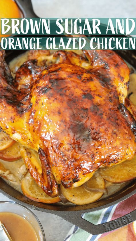 Glaze For Roasted Chicken, Roasted Chicken Marinade Whole, Orange Whole Chicken Recipe, Orange Chicken Glaze, Roasted Orange Chicken, Orange Roasted Chicken, What To Do With A Whole Chicken, Chicken Glazes, Glazes For Chicken