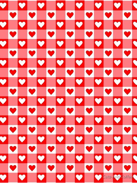 "LOVELY GINGHAM - Red/White" Scarf by Cats-And-Coffee | Redbubble Red And White Astethic, Red And White Checkered Wallpaper, Red Checkered Wallpaper, Red And White Wallpaper Aesthetic, Red And White Wallpapers, Valentine’s Day Background, Red Gingham Wallpaper, Light Red Wallpaper, Cute Valentines Wallpaper