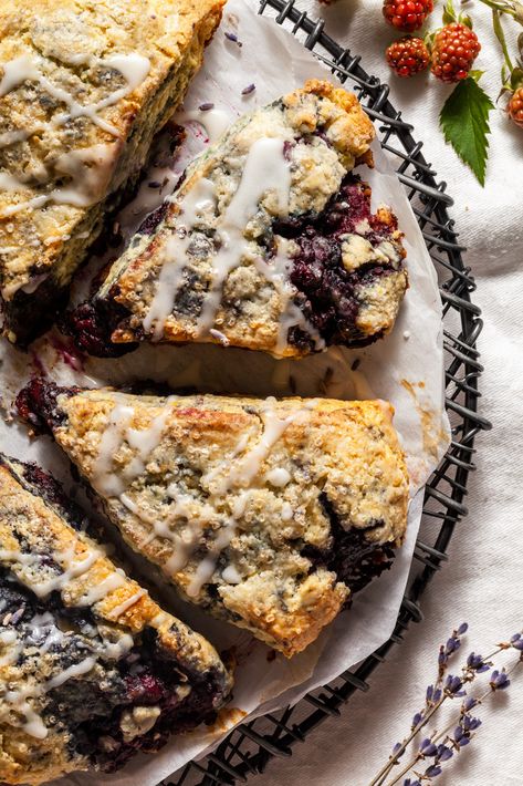 Blackberry Lemon Scones, Blackberries Benefits, Blackberries Tattoo, Blackberries Recipes, Blackberries Growing, Blackberry Scones, Lavender Glaze, Blackberry Lemon, Growing Blackberries