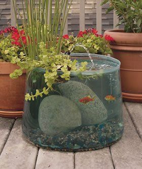 Pop Up Aquarium Patio Ponds, Outdoor Fish Ponds, Small Backyard Ponds, Backyard Fence Decor, Ponds For Small Gardens, Indoor Pond, Fish Pond Gardens, Container Water Gardens, Patio Pond