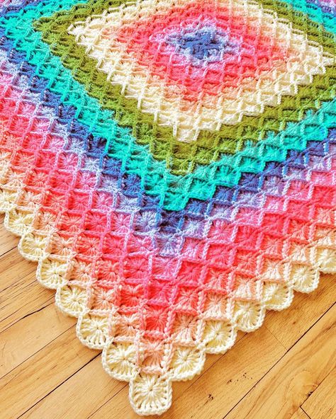 Sheila Tsichlis-Zachariae 🧶 (@creativedesignsbysheila) posted on Instagram: “🧶 these colors from @hobbylobby are so delicious. Like pastel macaroons! . #crochet #crochetersofinstagram #crochetrend #crochetaddict…” • May 2, 2022 at 12:49pm UTC Afghan Crochet Pattern, I Love This Yarn, Afghan Crochet, Haken Baby, Afghan Patterns, Crochet Afghans, Afghan Pattern, Afghan Blanket, Baby Blanket Pattern