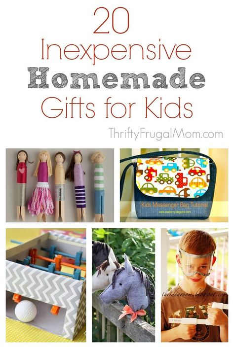 20 Inexpensive Homemade Gifts for Kids- an awesome collection of fun, easy to make gifts for kids. Not only will they save you money, they are unique and sure to be loved and enjoyed! Homemade Gifts For Preschoolers, Craft Ideas For 10 Years, Diy Gifts For Preschoolers, Homemade Gifts For Grandkids, Useful Homemade Christmas Gifts, Diy Christmas Gifts To Give Kids, Diy Gift For Daughter, Easy Gifts To Make For Kids, Diy Gifts For Kids To Make For Christmas