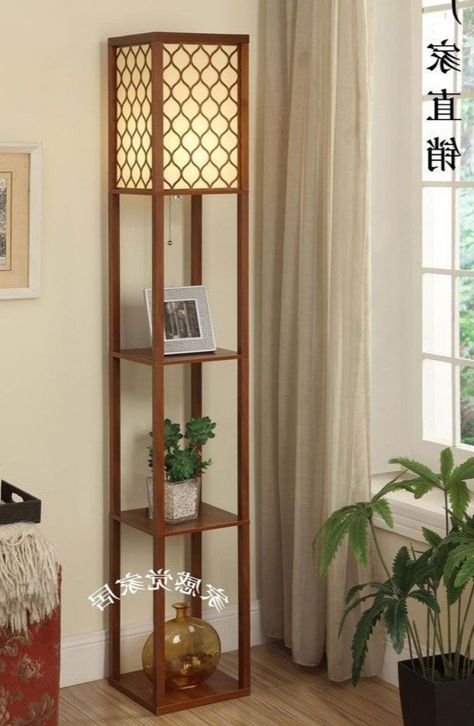 Corner Shelf Ideas, Corner Shelf Design, Creative Flooring, Wooden Floor Lamps, Living Room Corner, Corner Decor, Floor Lamp With Shelves, Floor Lamps Living Room, Wood Floor Lamp