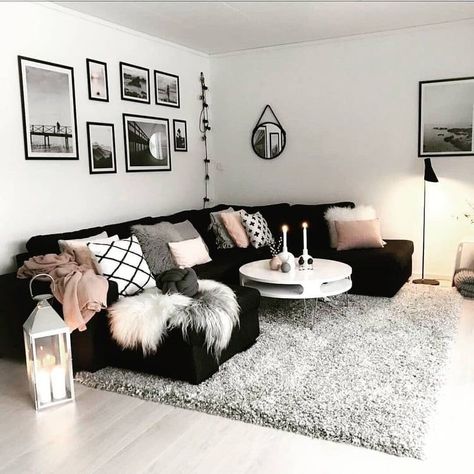 Reka Bentuk Ruang Tamu, Reka Bentuk Bilik Tidur, Modern Bohemian Living Room, Hiasan Dalaman Rumah, Reka Bentuk Dalaman, Furnitur Ruang Keluarga, Apartment Decorating Living, Hiasan Bilik Tidur, Black And White Living Room