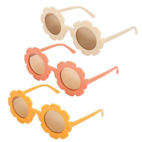 PRICES MAY VARY. Durable Material: Our kids sunglasses are made of high-quality, durable acrylic and PC materials to withstand daily wear and tear. Each pair of sunglasses is lightweight and won't press on the bridge of the nose, so your child can wear them for a long time without any burden. Perfect Fit: The round flower sunglasses have a total width of 5"/12.7cm, a frame diameter of 2.4"/6.1cm, a lens diameter of 1.3"/3.3cm, a nose bridge width of 1.2"/3cm, and a leg length of 5"/12.7cm. These Flower Glasses, Flower Sunglasses, Baby Sunglasses, Cute Sunglasses, Round Flower, Girls With Glasses, Kids Sunglasses, Fashion Inspiration Design, Eye Wear Glasses