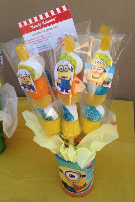 Minions Kandy Kabobs.... Minion Candy, Candy Kabobs, Kandy, Minion, Birthday Party, Candy, Birthday, Minions