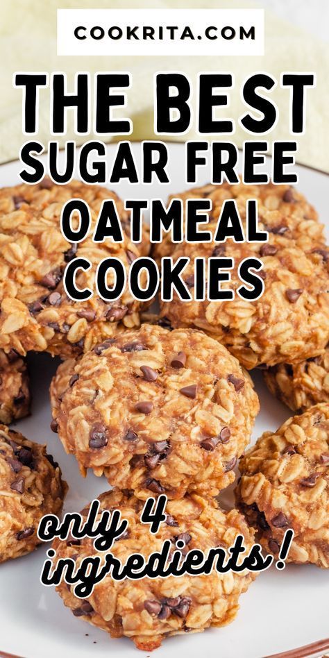 Sugar Free Oatmeal Cookies, Sugar Free Cookie Recipes, Sugar Free Oatmeal, Sugar Free Desserts Easy, Sugar Free Peanut Butter, Sugar Free Baking, Sugar Free Recipes Desserts, Sugar Free Treats, Sugar Free Sweets