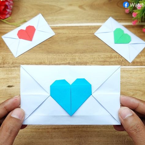 How to Make Paper Heart Envelope | Handmade Paper Crafts For Valentines Day | origami, paper, craft | Learn How to Make Paper Envelope Step by Step. Easy Heart Shape Origami Envelope Making Idea. Valentines day craft ideas | By Creative Art & Craft Ideas Paper Crafts For Valentines Day, Paper Heart Envelope, Make Paper Envelope, Valentines Day Craft Ideas, Crafts For Valentines Day, Crafts For Valentines, Idea Valentines Day, Valentines Day Craft, Origami Paper Craft