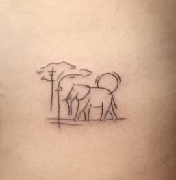 Elephant Stick And Poke, Small Rhino Tattoo, Kenya Tattoo Ideas, Safari Tattoo Design, Africa Tattoos Small, Africa Tattoos For Women, Tattoo Rhino, Sista Tattoo, Kenya Tattoo