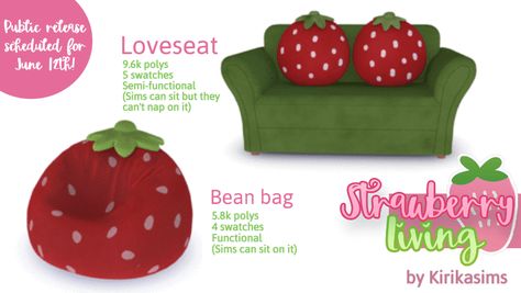 — Hello everyone ♥ I hope you enjoy this... Sims 4 Cc Fruit Clothes, Sims 4 Free Cc Decor, Los Sims 4 Mods, Sims Furniture, Furniture Cc, Sims 4 Cas Mods, Muebles Sims 4 Cc, Cc Furniture, Sims 4 Clutter