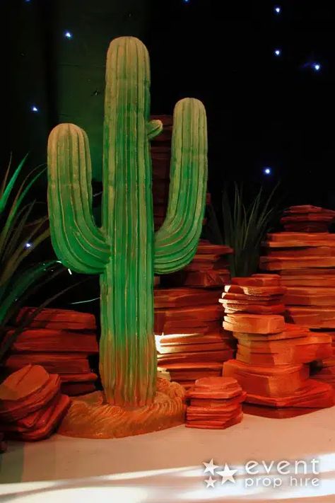 Cactus Prop, Wild West Party Theme, Staff Christmas Party, Western Vbs, Monumental Vbs, Wild West Crafts, Desert Habitat, Old West Decor, Ranch Style Decor