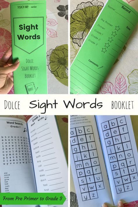 Sight Words booklet, from pre primer to grade 3! #teach Sight Word Booklets, School 2021, Homeschool Supplies, Sight Word Practice, Sight Word Activities, Word Family, Block Letters, Word Practice, Teaching High School