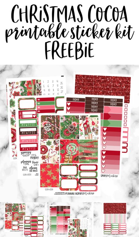 Monthly Planner Stickers Free Printables, Santa Stickers Free Printable, Free Christmas Planner Stickers, Free Printable Scrapbook Stickers, Sticker Pages Free Printables, Printable Stickers For Journal, Happy Planner Stickers Free, Printable Planner Stickers Free, Christmas Planner Printables Free