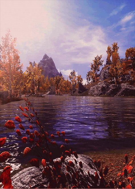 Skyrim Scenery, Skyrim Landscape, Skyrim Gif, Skyrim Wallpaper, Elder Scrolls Skyrim, Elder Scrolls V Skyrim, Fantasy Setting, Nature Gif, Elder Scrolls