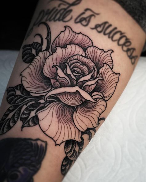 Blackwork Rose Tattoo, Female Tattoo Designs, Blackwork Rose, Tattoo Filler, Tattoo Ideas Female, Black Ink Tattoos, Feminine Tattoos, Dope Tattoos, Blackwork Tattoo