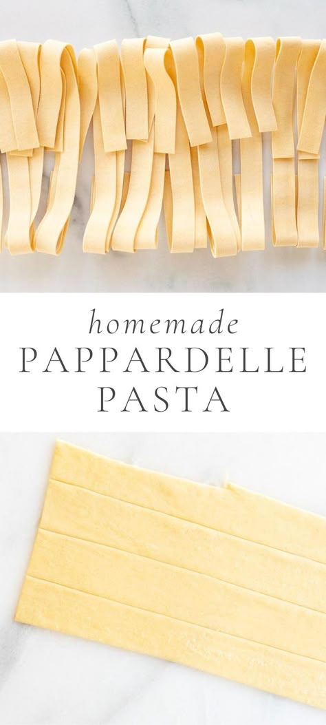 Homemade Pasta Dough Recipe, Pappardelle Pasta Recipe, Homemade Pappardelle, Homemade Pasta Noodles, Pappardelle Recipe, Easy Homemade Pasta, Fresh Pasta Recipes, Homemade Pasta Dough, Pasta At Home