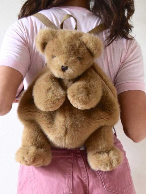 Teddy Bear Backpack- Cosmopolitan.com National Teddy Bear Day, Bear Bag, Animal Backpacks, Kawaii Bags, Animal Bag, Plush Bags, Plush Backpack, Baby Necessities, Diy Handbag