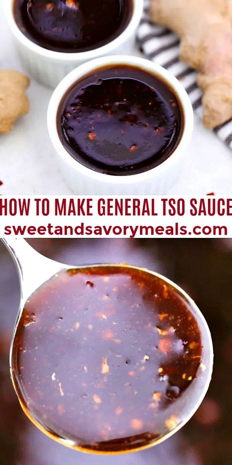 How to Make General Tso Sauce [video] - Sweet and Savory Meals General Tso Sauce Recipe Easy, General Tso Sauce Vegan, Best General Tso Sauce, General Tao Sauce Recipes, Healthy General Tso Sauce, General Tso Sauce Easy, Sweet And Spicy Asian Sauce, General Tso Chicken Sauce Easy, Homemade General Tso Sauce