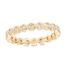 1/2 CT. T.W. Diamond Bezel-Set Eternity Band in 14K Gold - Online Exclusives and Personalized Jewelry - Gordon's Jewelers Aesthetic Rings, Yellow Gold Wedding Band, Diamond Eternity Band, Peoples Jewellers, Bezel Set Diamond, Eternity Ring Diamond, Rose Gold Metal, Eternity Band Diamond, Diamond Eternity