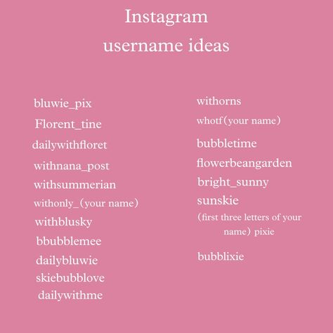 Insta Aesthetic Names Ideas, Ide Nama Sec Account, Ig Id Names Ideas, Instagram Id Name Ideas Aesthetic, Cool Nicknames For Instagram, Private Id Username, Instagram Nickname Ideas, Username Ig Kelas, Nama Secc Ig Lucu