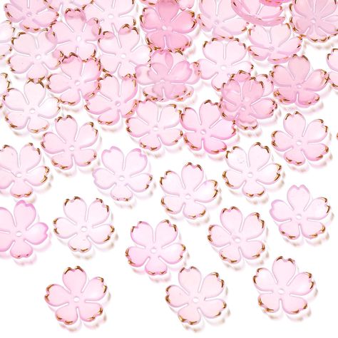 PRICES MAY VARY. 【Packaging and Size】You will receive 50 pieces of cherry blossom acrylic flower beads, the size is about 17mm/0.67 inches long, about 17mm, 0.67 inches wide, about 6mm/0.2 inches thick, aperture: 2mm/0.07 inches, cherry blossom shape, middle perforation design, the quantity is enough to meet your various needs for jewelry making or DIY crafts 【Material】These acrylic spacer beads for making jewelry are made of high-quality acrylic material, light and smooth to the touch, the colo Cherry Blossom Acrylic, Perforation Design, Gradient Flower, Nail Store, Charms For Bracelets, Acrylic Flower, Acrylic Flowers, Flower Beads, Gold Plated Bracelets