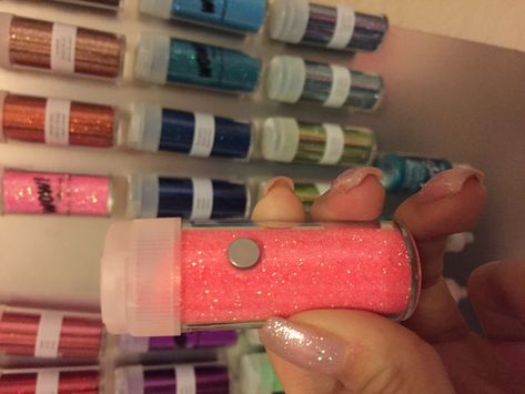 Glitter Storage Ideas, Cosplay Workspace, Glitter Storage, Spare Room Office, Scrapbook Rooms, Office Redo, Entry Styling, Scrapbook Organization, Craft Room Design